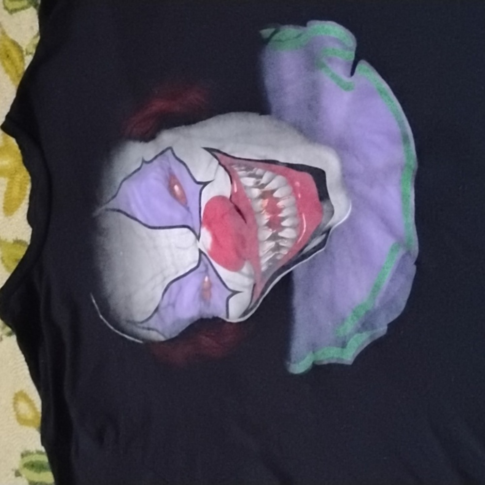 Mens Vintage XXL Black Scary Clown Shirt Halloween Horror